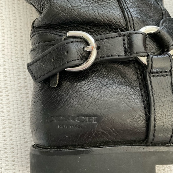 Coach Black Combat Moto Boots with Silver Accents - Picture 6 of 12